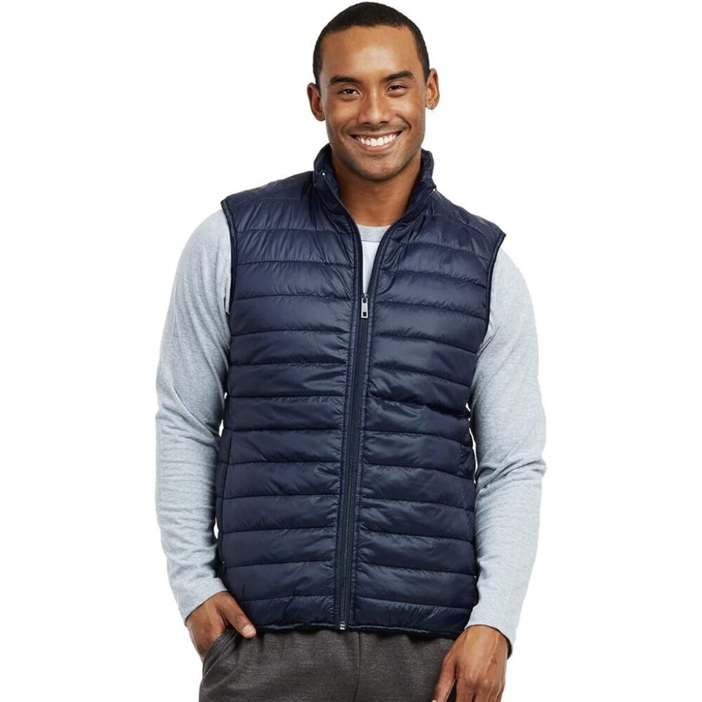 Red Head Mens Puffer Vest L/G Nylon Duck Down Feathers Black Outdoors Packable